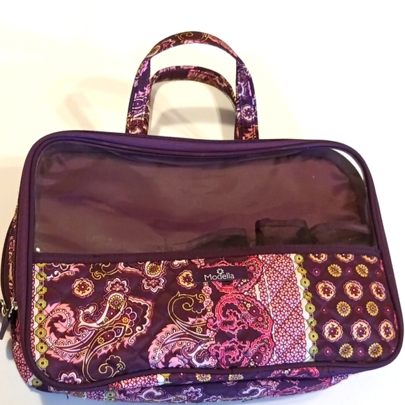Modella Handbags - Modella| Makeup bag case organizer| pink and purple cosmetic bag